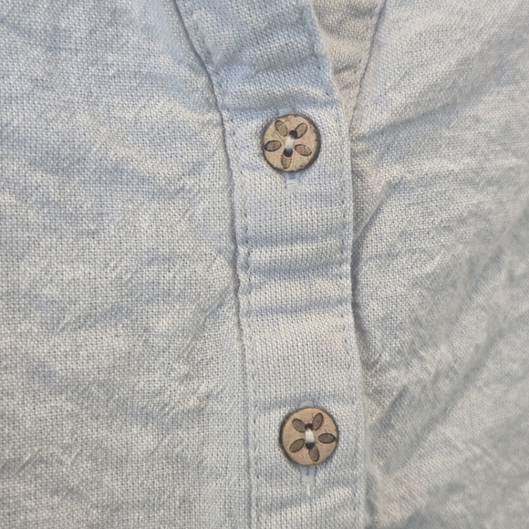Hester & Orchard blue Linen blend blouse size Large - Picture 6 of 8